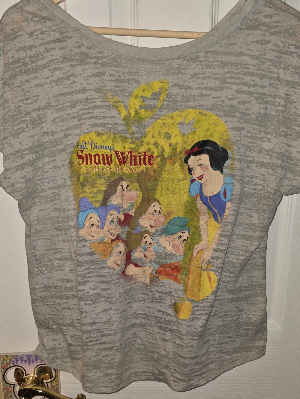 Disney Snow White Graphic Distressed Tee - Gray. Worn Once.